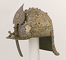 Burgonet in Oriental Fashion, Steel, gold, bronze, glass, German, probably Augsburg