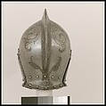 Burgonet, Attributed to Kunz Lochner (German, Nuremberg, 1510–1567), Steel, leather, textile, German, Nuremberg