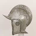 Burgonet, Attributed to Kunz Lochner (German, Nuremberg, 1510–1567), Steel, leather, textile, German, Nuremberg