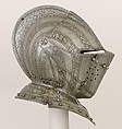 Close-Helmet for the Field and Tourney, Steel, gold, copper alloy, Italian, probably Brescia; front collar lames, German, Augsburg