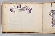 Album of Tournaments and Parades in Nuremberg, Pen and ink, watercolor, gold and silver washes; paper bound in gold-tooled leather, German, Nuremberg