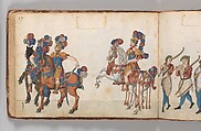 Album of Tournaments and Parades in Nuremberg, Pen and ink, watercolor, gold and silver washes; paper bound in gold-tooled leather, German, Nuremberg