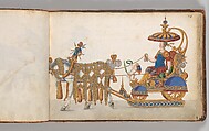 Album of Tournaments and Parades in Nuremberg, Pen and ink, watercolor, gold and silver washes; paper bound in gold-tooled leather, German, Nuremberg