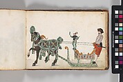 Album of Tournaments and Parades in Nuremberg, Pen and ink, watercolor, gold and silver washes; paper bound in gold-tooled leather, German, Nuremberg
