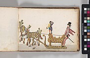 Album of Tournaments and Parades in Nuremberg, Pen and ink, watercolor, gold and silver washes; paper bound in gold-tooled leather, German, Nuremberg