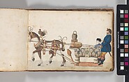 Album of Tournaments and Parades in Nuremberg, Pen and ink, watercolor, gold and silver washes; paper bound in gold-tooled leather, German, Nuremberg