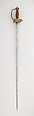Smallsword, Steel, gold, wood, copper alloy, French, probably Paris