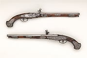 Pair of Wheellock Pistols, Pistols made and decorated by Giovan Antonio Gavacciolo (Italian, Brescia, active mid-17th century), Steel, wood (walnut), Italian, Brescia