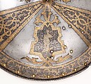 Shield of Sir John Smythe (1534–1607), Steel, gold, German, Augsburg