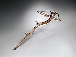 Pellet Crossbow, Steel, wood (fruitwood, probably cherry), ivory, mother-of-pearl, gold, hemp, iron alloy, probably French