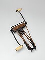 Target Crossbow with Windlass, Steel, wood (possibly mahogany), copper alloy, staghorn, hemp, probably Belgian or Dutch