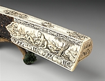 Crossbow (Halbe Rüstung) with Winder (Cranequin), Crossbow by Johann Gottfried Hänisch the Elder (German, Dresden 1696–1778), Steel, wood, staghorn, copper alloy, hemp, wool, gold, iron alloy, German, Dresden