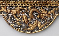 Frontal Plate from a Shaffron (Horse's Head Defense), Iron, gold, silver, Tibetan