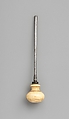 Pricker (Cocking Pin), Steel, ivory (probably hippopotamus), copper alloy, Central European, probably German