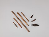 Five Projectile Shafts, Wood, polychromy, Western European or Near Eastern