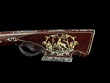 Small Crossbow (Schnepper), Probably for a Woman or Child, Johann Gottfried Hänisch the Elder (German, Dresden, 1696–1778), Steel, wood (fruitwood, probably plum or cherry), staghorn, hemp, wool, gold, horn, German, Dresden