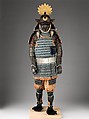 Armor (Gusoku), Iron, lacquer, silk, textile, copper, silver, leather, bear fur, Japanese