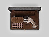 Smith and Wesson .38 Caliber Safety Third Model Double-Action Revolver, serial no. 83097, with Case, Smith & Wesson (American, established 1852), Steel, silver, enamel, nickel, wood, leather, copper alloy, gold, American, Springfield, Massachusetts and New York