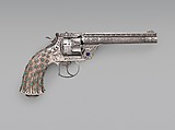Smith and Wesson New Model No. 3, .44 Caliber Double-Action Navy Revolver, serial no. 23060, Smith & Wesson (American, established 1852), Steel, silver, turquoise, lapis lazuli, American, Springfield, Massachusetts and New York