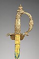 Sword with Scabbard of Faustin I (1782–1867), Emperor of Haiti, Robert Mole (British, Birmingham,1800–1856), Steel, silver, gold, wood, textile (velvet), British, Birmingham