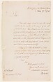 Letter from Henry Knox (1750–1806), Secretary of War, to Colonel Marinus Willett (1740–1830), General Henry Knox  American, Ink on paper, American