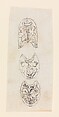 Designs for the Decoration of Firearms, Workshop of Nicolas Noël Boutet (French, Versailles and Paris, 1761–1833), Pencil, ink, gray wash on paper, French, Versailles