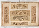 Album of Firearms Ornament Containing Approximately Five Hundred and Forty Inked Impressions of Engraved Firearms Locks and Mounts, and Forty-Two Original Pen and Ink Designs on Forty Double-Sided Leaves, Ink on paper, Belgian and French