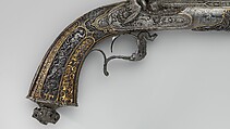 Percussion Exhibition Pistol, Signed by Gilles Michel Louis Moutier-Le Page (French,  1810–1887), Steel, gold, French, Paris