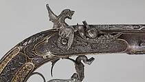 Percussion Exhibition Pistol, Signed by Gilles Michel Louis Moutier-Le Page (French,  1810–1887), Steel, gold, French, Paris