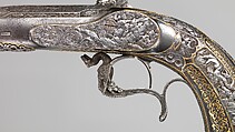 Percussion Exhibition Pistol, Signed by Gilles Michel Louis Moutier-Le Page (French,  1810–1887), Steel, gold, French