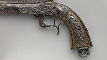 Percussion Exhibition Pistol, Signed by Gilles Michel Louis Moutier-Le Page (French,  1810–1887), Steel, gold, French