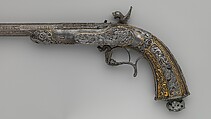 Percussion Exhibition Pistol, Signed by Gilles Michel Louis Moutier-Le Page (French,  1810–1887), Steel, gold, French