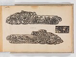 Album of Firearms Ornament Containing Approximately Five Hundred and Forty Inked Impressions of Engraved Firearms Locks and Mounts, and Forty-Two Original Pen and Ink Designs on Forty Double-Sided Leaves, Ink on paper, Belgian and French