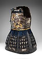 Cuirass (Armor for the Torso and Hips) and Greaves (Lower Leg Defenses), Iron, silver, gold, copper alloy, leather, wood, textile, Japanese