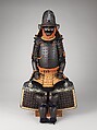 Armor (<i>Gusoku</i>), Iron, lacquer, silk, gilt copper, Japanese