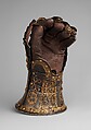 Armor Garniture of George Clifford (1558–1605), 
Third Earl of Cumberland, Made under the direction of Jacob Halder (British, master armorer at the royal workshops at Greenwich, documented in England 1558–1608), Steel, gold, leather, textile, British, Greenwich