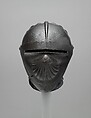 Close Helmet, Gian Giacomo Negroli (Italian, Milan 1463–1543), Steel, gold, Italian, Milan