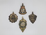 Pendant for Horse Trappings, Copper alloy, enamel, gold, Spanish