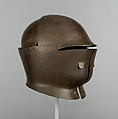 American Helmet Model No. 7, Sentinel's Helmet, W. H. Mullins Co. (American, Salem, Ohio 1872–1974), Steel, leather, textile, paint, American, Salem, Ohio