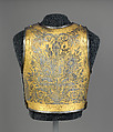 Cuirass, Manufactured at Coulaux Frères, Manufacture Royale d&#39;Armes de Klingenthal (French, Klingenthal, Alsace 1801–1836), Steel, gold, copper alloy, leather, French, Klingenthal, Alsace