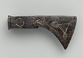 Axe Head, Steel, silver (?), copper alloy, possibly Tartar-Circassian, Crimean Khanate