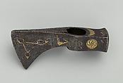 Axe Head, Steel, silver (?), copper alloy, possibly Tartar-Circassian, Crimean Khanate