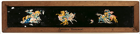 Eglinton Tournament Magic Lantern Slide, Glass, paint, wood, British