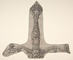 Design for a Sword Hilt, Pen, ink, wash, paper, German, probably Nuremberg
