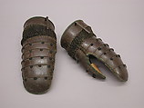 Pair of Gauntlets, Iron, leather, textile, Japanese
