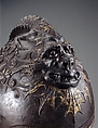 Close Helmet, Attributed to Giovan Paolo Negroli (Italian, Milan ca. 1513–1569), Steel, copper alloy, gold, Italian, Milan