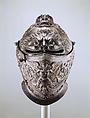 Close Helmet, Attributed to Giovan Paolo Negroli (Italian, Milan ca. 1513–1569), Steel, copper alloy, gold, Italian, Milan