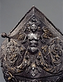 Close Helmet, Attributed to Giovan Paolo Negroli (Italian, Milan ca. 1513–1569), Steel, copper alloy, gold, Italian, Milan