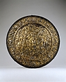 Round Shield with the Surrender of the Elector of Saxony at Mühlberg, Steel, gold, silver, Italian, Milan