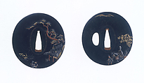 Blade and Mounting for a Short Sword (Wakizashi), Blade attributed to Yasumitsu (Japanese, Muromachi period, 15th century), Steel, wood, lacquer, ray skin (samé); thread, copper-gold alloy (shakudō), copper-silver alloy (shibuichi), Japanese